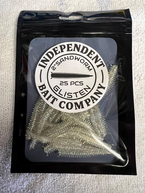 2" Glisten Sandworm Bait - Saltwater Fishing Lure (25/Pack)