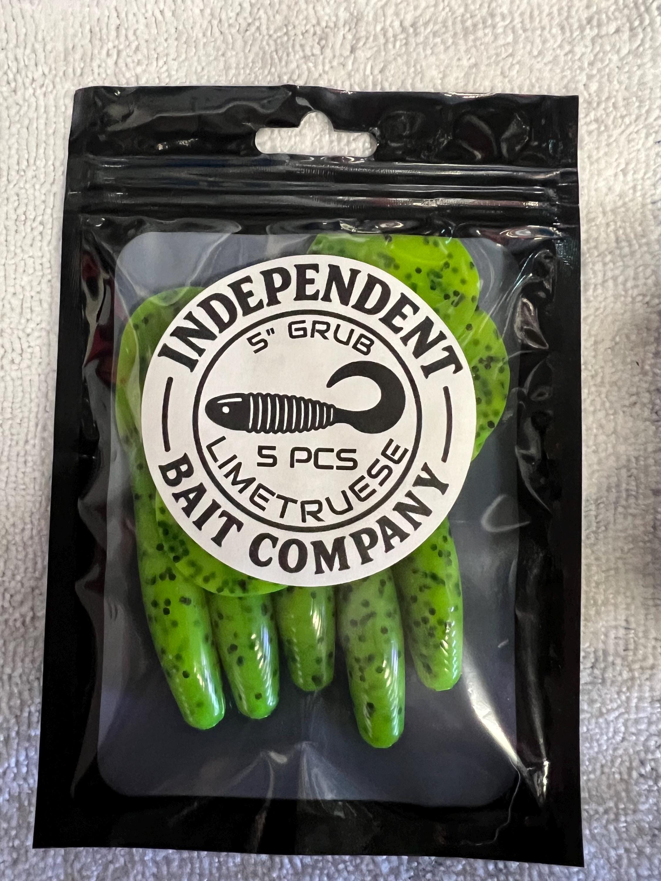 5" Lime Chartreuse Curly Tail Grub - Salt & Freshwater Lure (5/Pack)