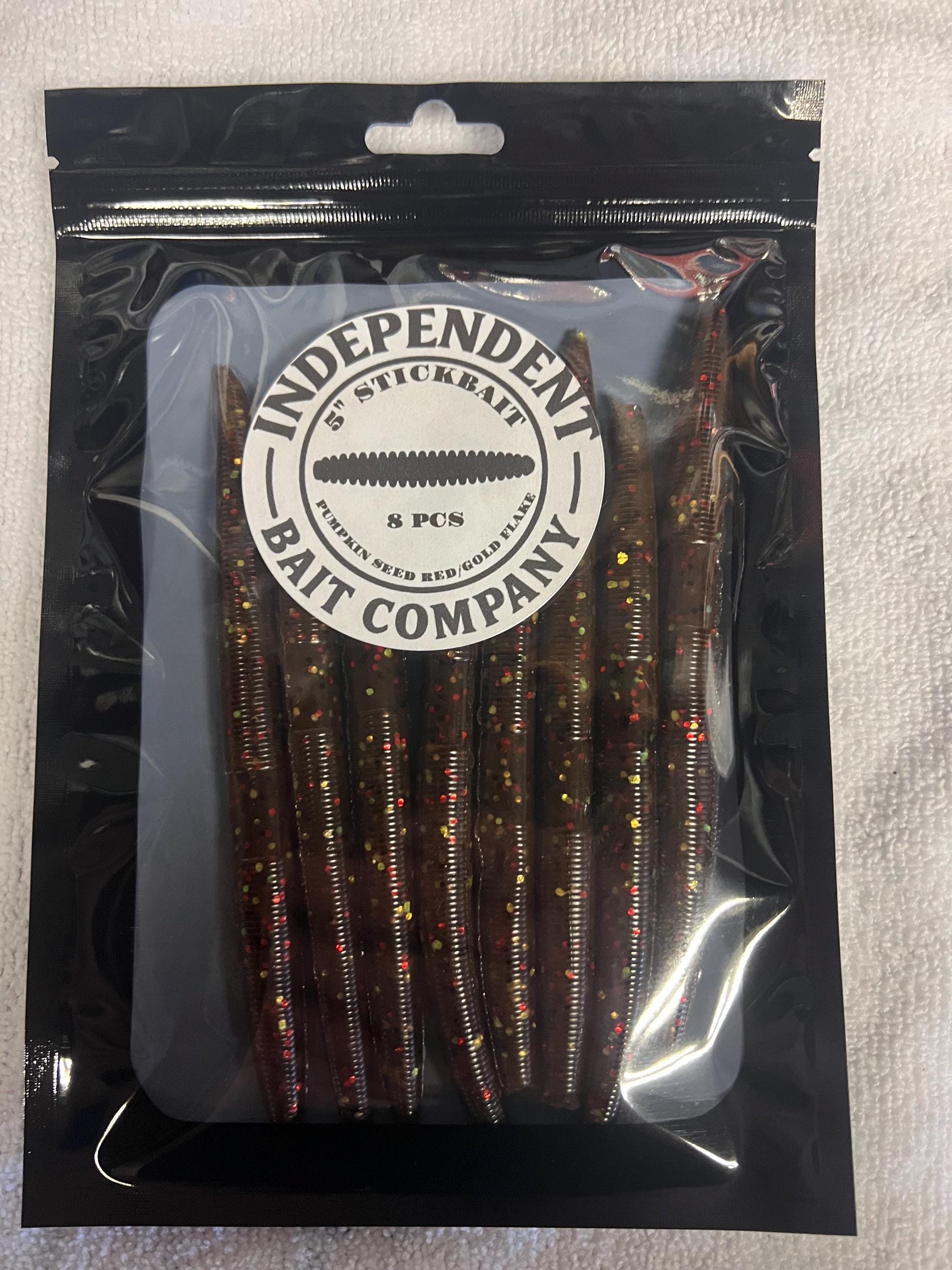 5" Stick Bait Pumpkin Seed Red/Gold Flake (8/Pack)