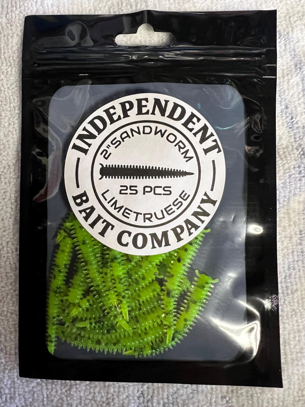 2" Lime Chartreuse Sandworm Bait - Saltwater Fishing Lure (25/Pack)